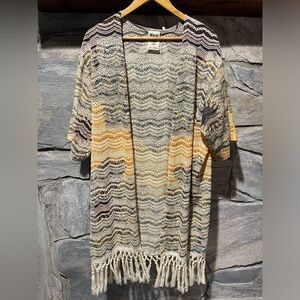 Vocal Multicolor Open-Front Sweater/Cover